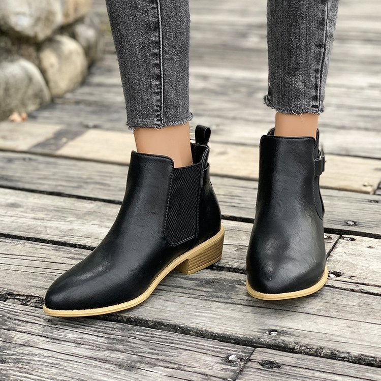 Women's Fashion High Heel Plus Size Boots Black