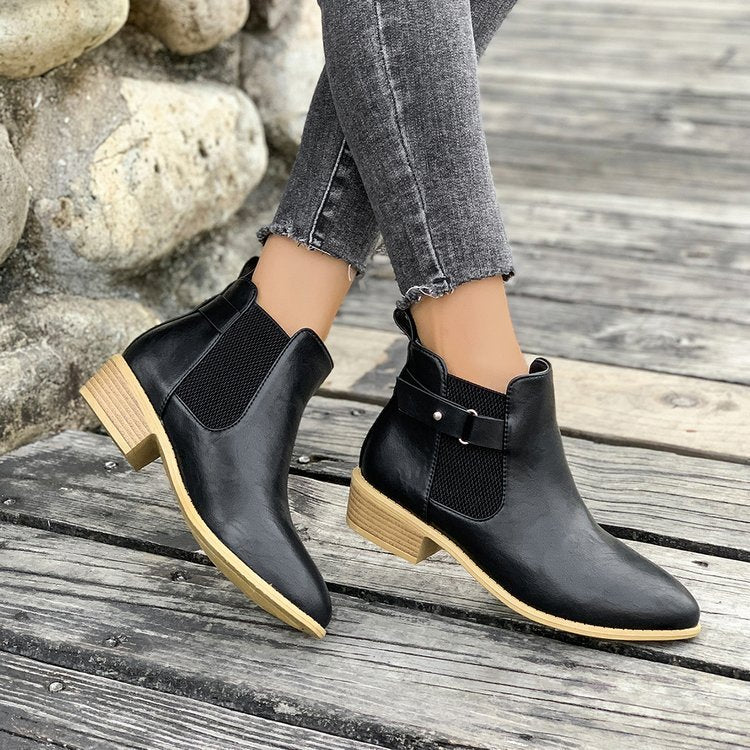 Women's Fashion High Heel Plus Size Boots Black