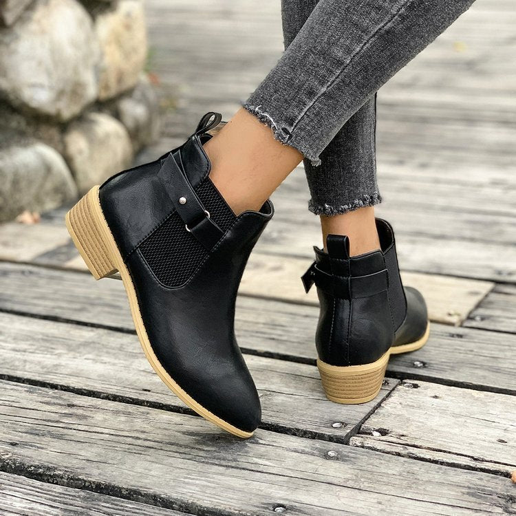 Women's Fashion High Heel Plus Size Boots Black