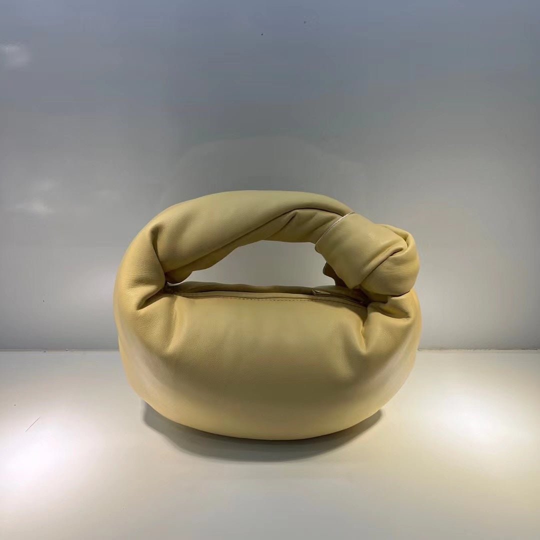 Women's Fashion Niche Cloud Clutch Bag Light Yellow