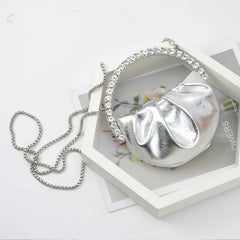 Women's Fashion Personality Diamond Clutch Silver Light Color Alloy Type