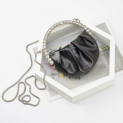 Women's Fashion Personality Diamond Clutch Classic Black Alloy Type