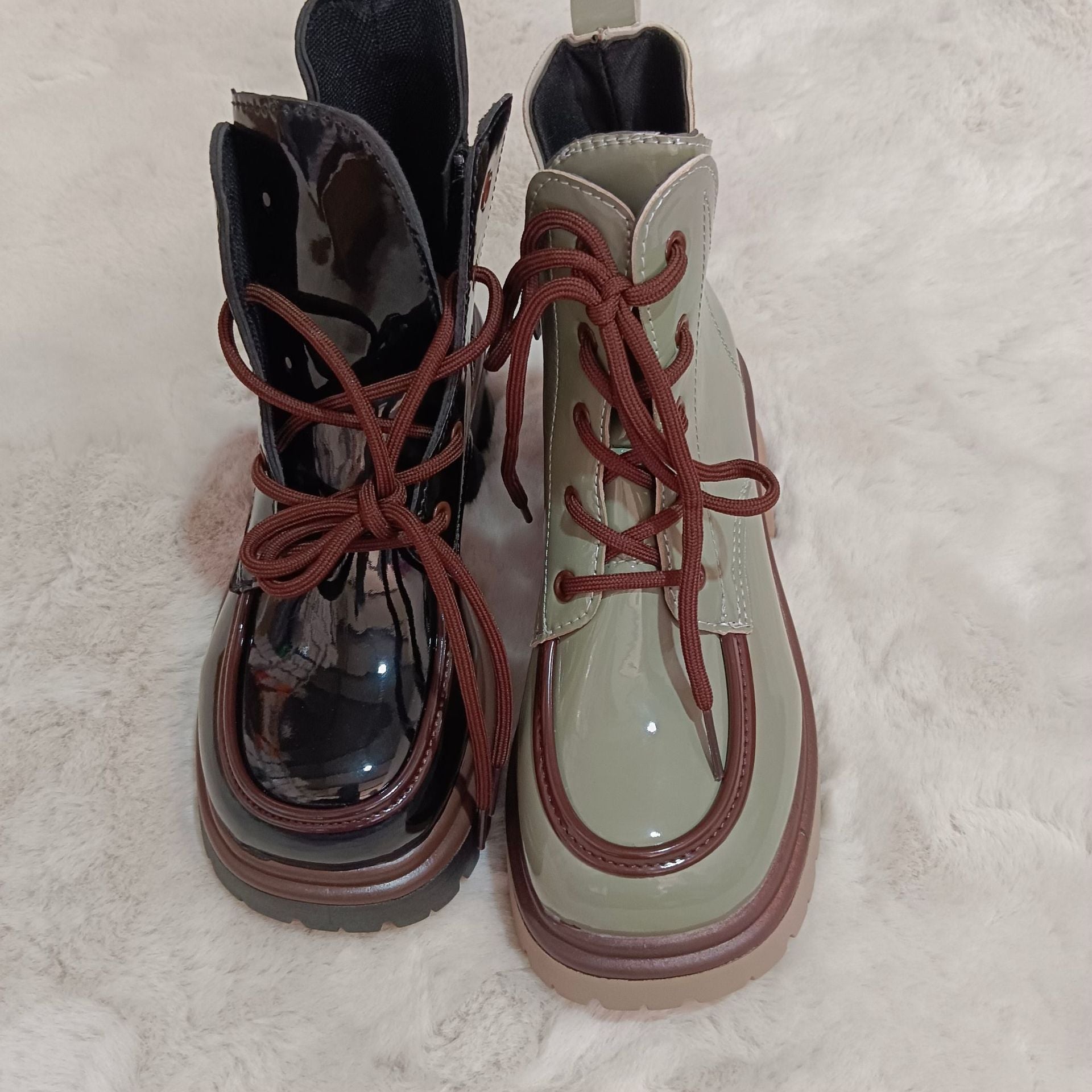 Women's Fashion Retro All - match Ankle Boots Gray