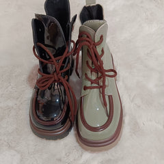 Women's Fashion Retro All - match Ankle Boots Gray