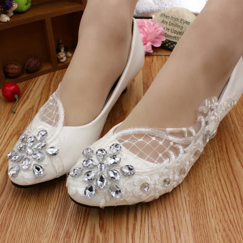Women's Fashion Simple Low Heel Bridesmaid Shoes 3cm Heel