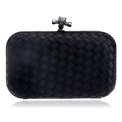 Women's Fashion Woven Party Clutch Bag Black