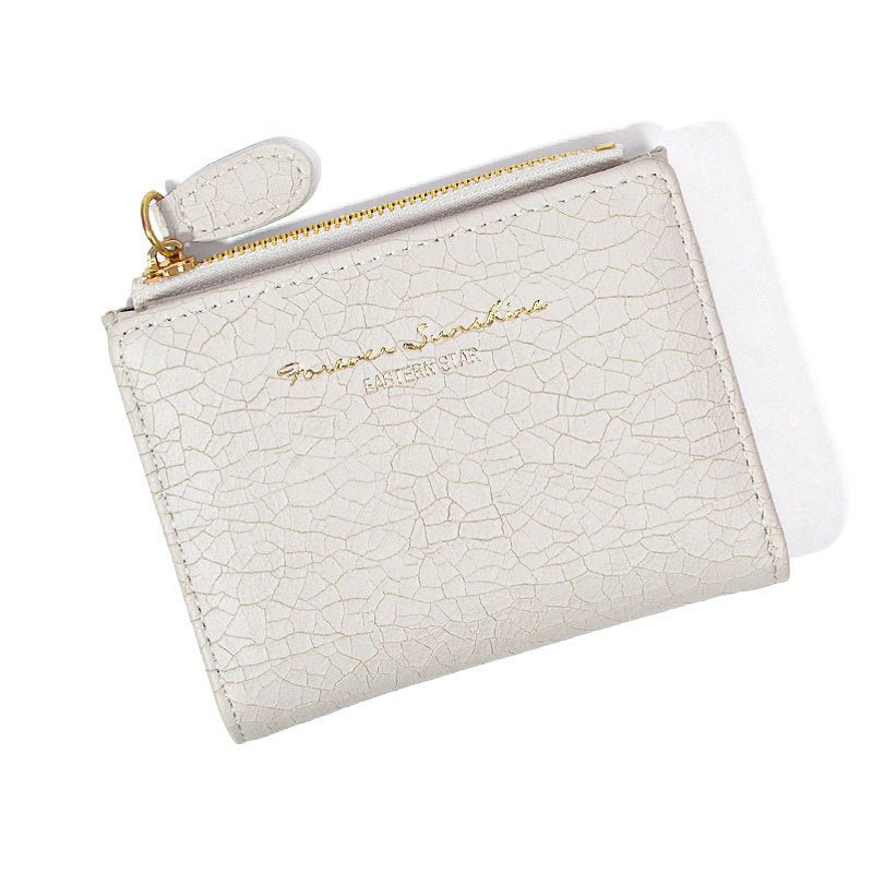 Women's Korean - style Retro Folding Wallet White