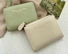 Women's Korean - style Retro Folding Wallet Coffee