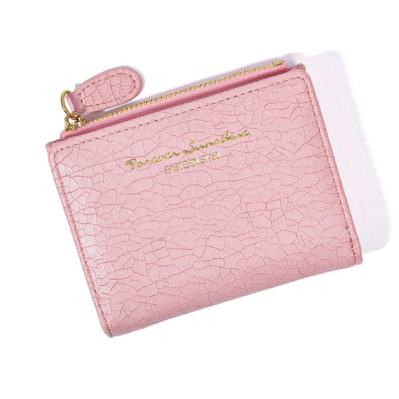Women's Korean - style Retro Folding Wallet Pink