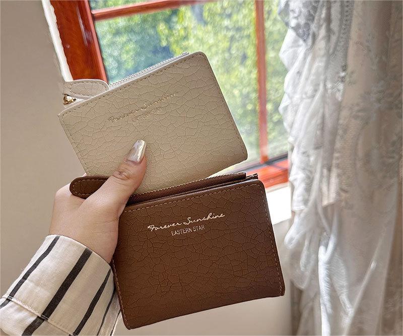 Women's Korean - style Retro Folding Wallet Coffee