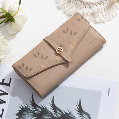 Women's Large - capacity Long Printed Hasp Clutch Green