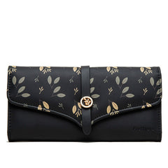 Women's Large - capacity Long Printed Hasp Clutch Black