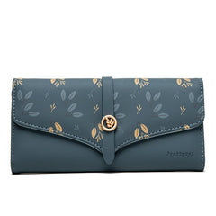 Women's Large - capacity Long Printed Hasp Clutch Sapphire Blue