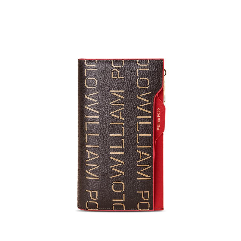 Women's Leather Wallet First Layer Cowhide Red