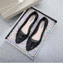 Women's pointed toe flat shoes 27 Plaid black