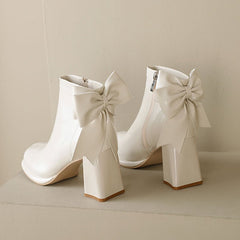 Women's Raised Short Bow Martin Boots Black