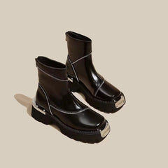 Women's Retro Mechanical Style Ankle Boots Black
