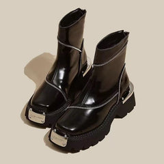 Women's Retro Mechanical Style Ankle Boots Black
