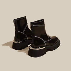 Women's Retro Mechanical Style Ankle Boots Black