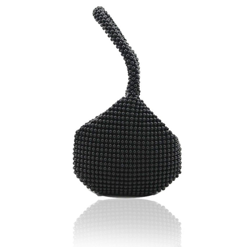 Women's Rhinestone Metal Evening Clutch Black