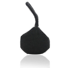 Women's Rhinestone Metal Evening Clutch Black