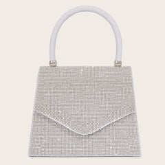 Women's Rhinestone Silver Dress Handbag Silver
