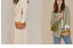 Women's Semicircle Shoulder Clutch Brown