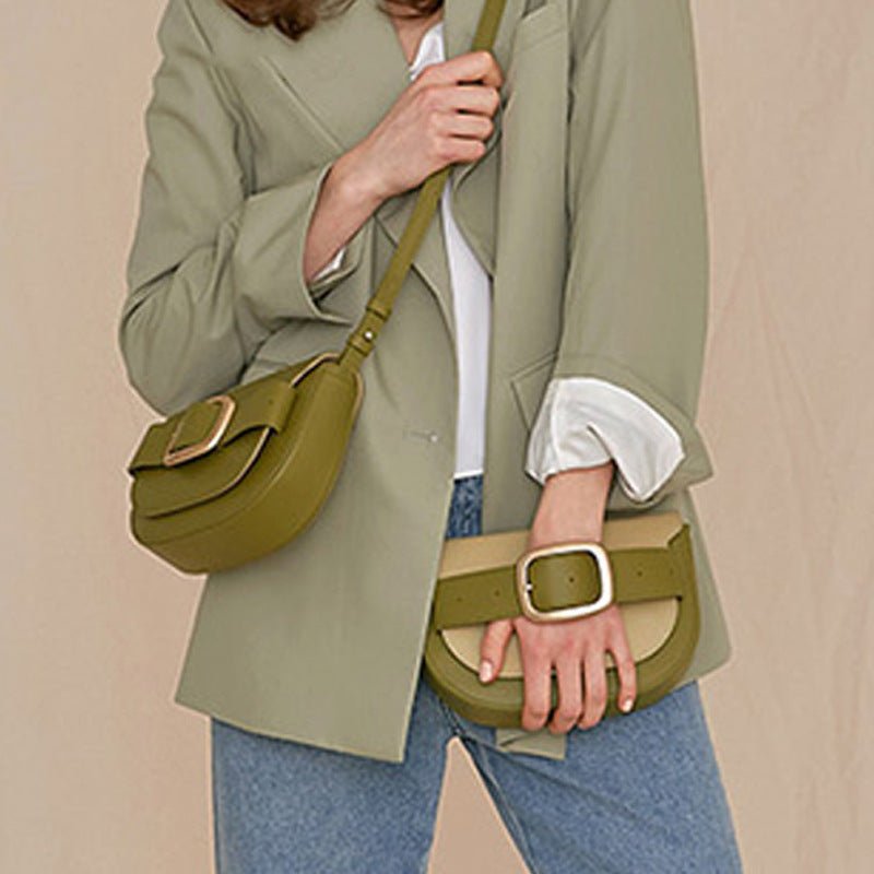 Women's Semicircle Shoulder Clutch Green