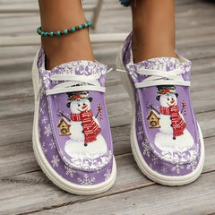 Women's Shoes Christmas Snowman Shape decent shoes Camel