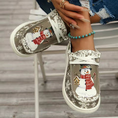 Women's Shoes Christmas Snowman Shape decent shoes Camel