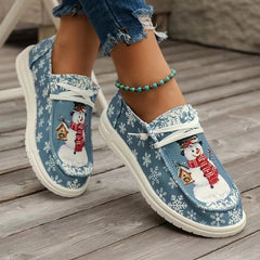 Women's Shoes Christmas Snowman Shape decent shoes Blue