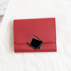 Women's Short Chic Flip Zipper Multiple Card Slots Wallet Light Pink