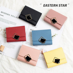 Women's Short Chic Flip Zipper Multiple Card Slots Wallet Yellow