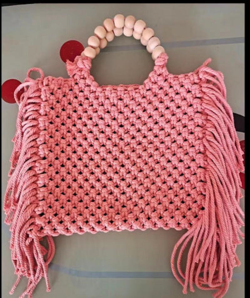 Woven Clutch Women's Crossbody Mini Phone Bag Pink