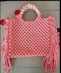 Woven Clutch Women's Crossbody Mini Phone Bag Pink