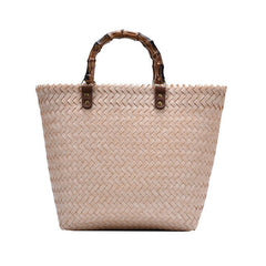 Woven Retro Handbag with Spacious Capacity for a Timeless Touch Beige