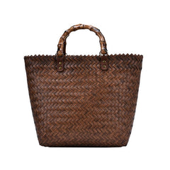 Woven Retro Handbag with Spacious Capacity for a Timeless Touch Brown
