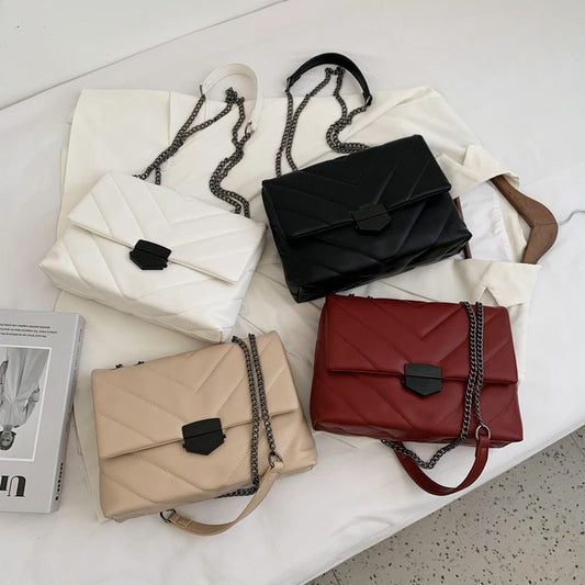 Embroidery Thread Clutch - Small PU Leather Crossbody Bag for Women
