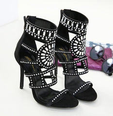 Rhinestone high heel sandals