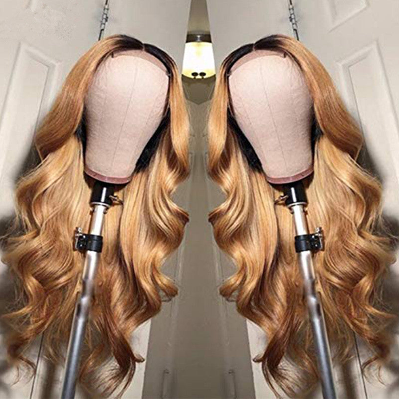 Long Curly European & American Women's Wig Gold