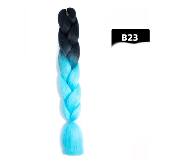 Gradient Silk Wig: Big Braid African Chemical Fiber High Temp B23