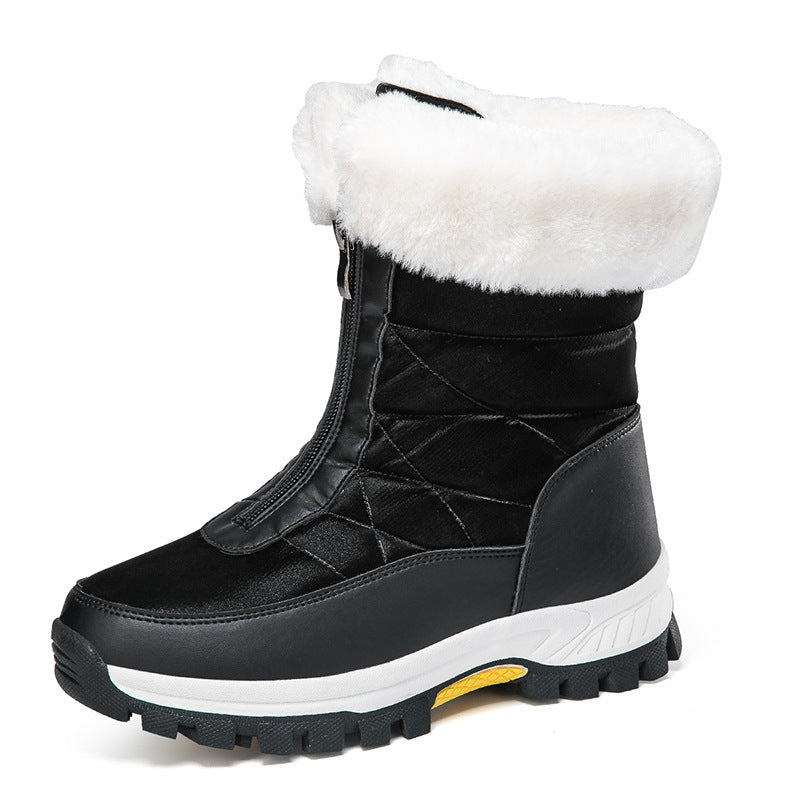 Women's Snow Boots Lightweight Platform Zipper Ankle Boots