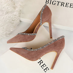 Suede Hollow High Heels – Elegant and Breathable Statement Shoes