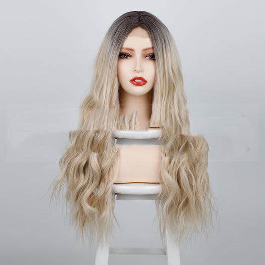 Water Ripple Wig Headgear with Fluffy Bangs R4/60#