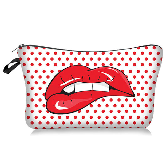 Lips Rose Flower Print Clutch Bag