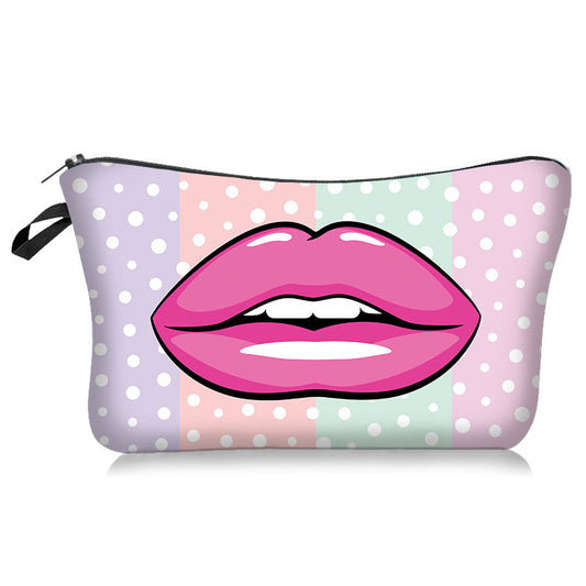 Lips Rose Flower Print Clutch Bag