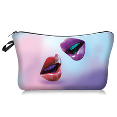 Lips Rose Flower Print Clutch Bag