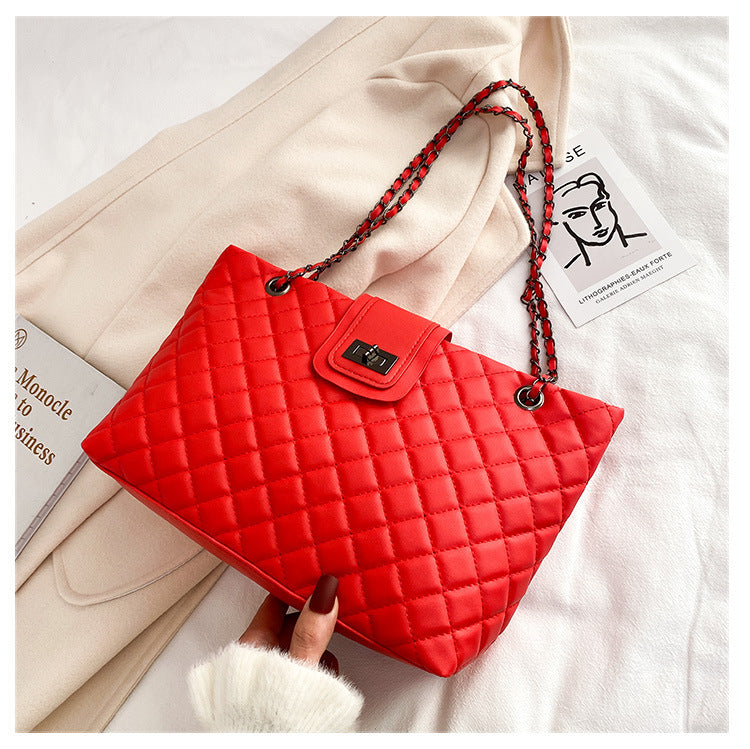 Lingge Large-Capacity Clutch - Trendy All-Match Chain Shoulder Bag