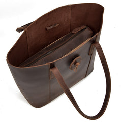 Women's Genuine Leather Clutch Tote - Retro Designer Big Bag
