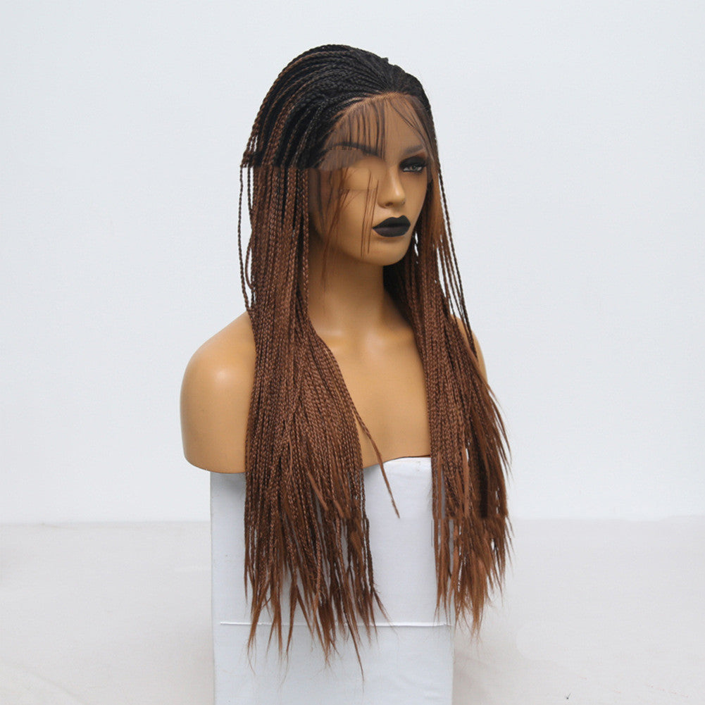 Gradient Brown Three - Strand Long Braid Wig 24inch